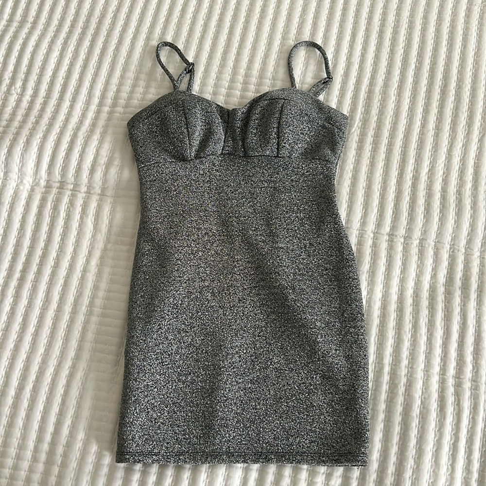 As U Wish Black/Silver Sparkly Dress
